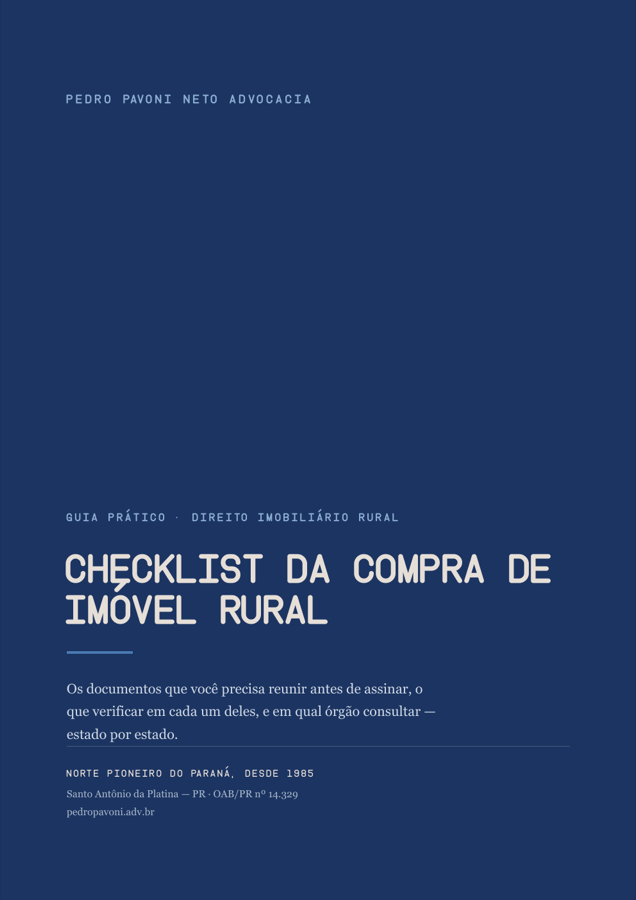 Capa do checklist da compra de imóvel rural